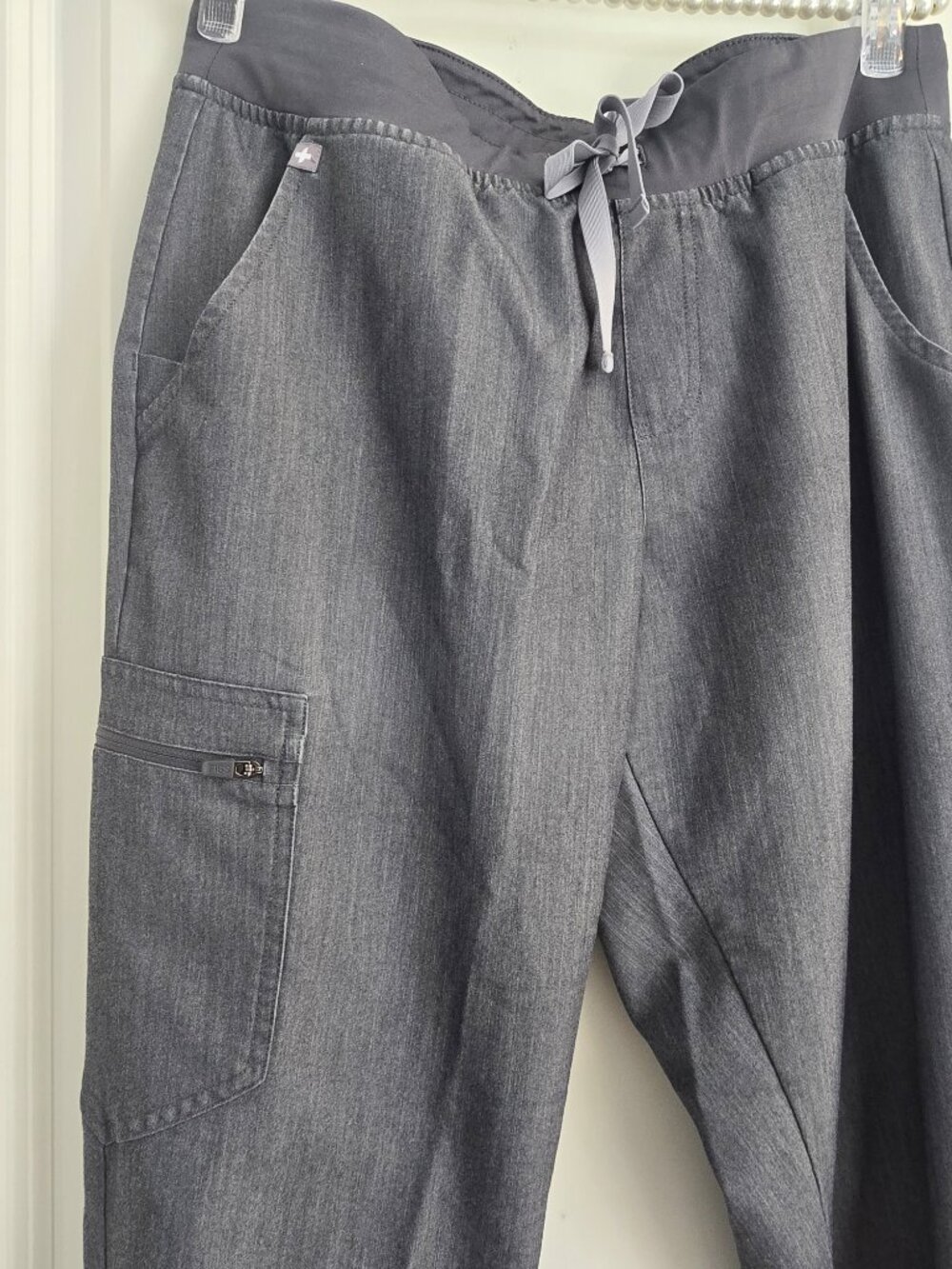 Figs Graphite Gray Zamora Jogger Drawstring Pants, Womens Large